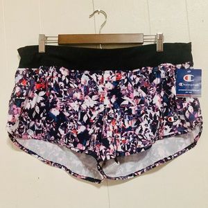Champion 2.5” Ecosport Pixel Floral Print Active Shortie Shorts Lined Size XL